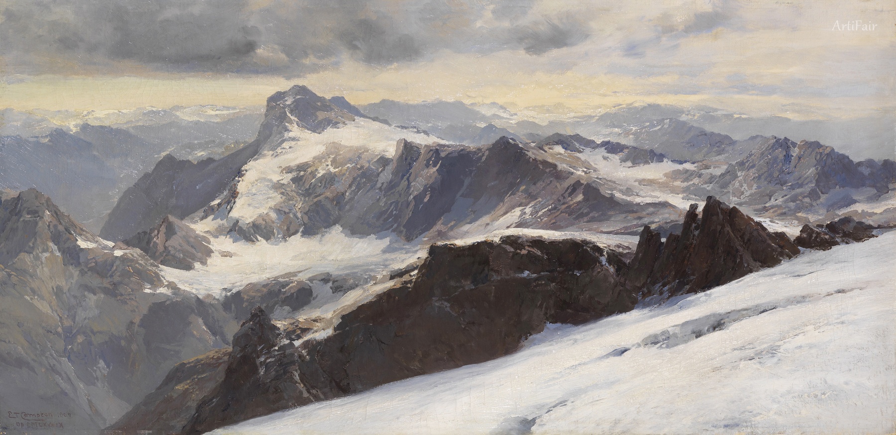 Alpy Graubündenu z Tödi, 1900