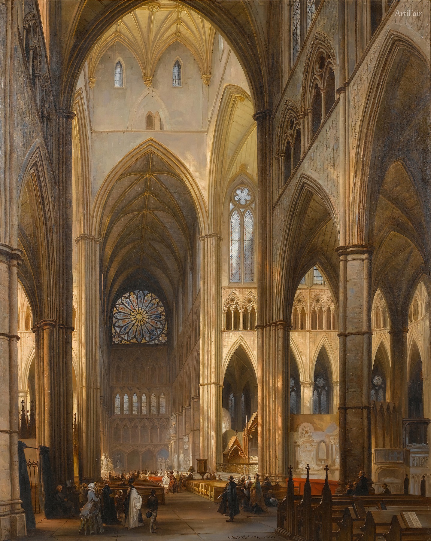 L'interno dell'abbazia di Westminster 1851