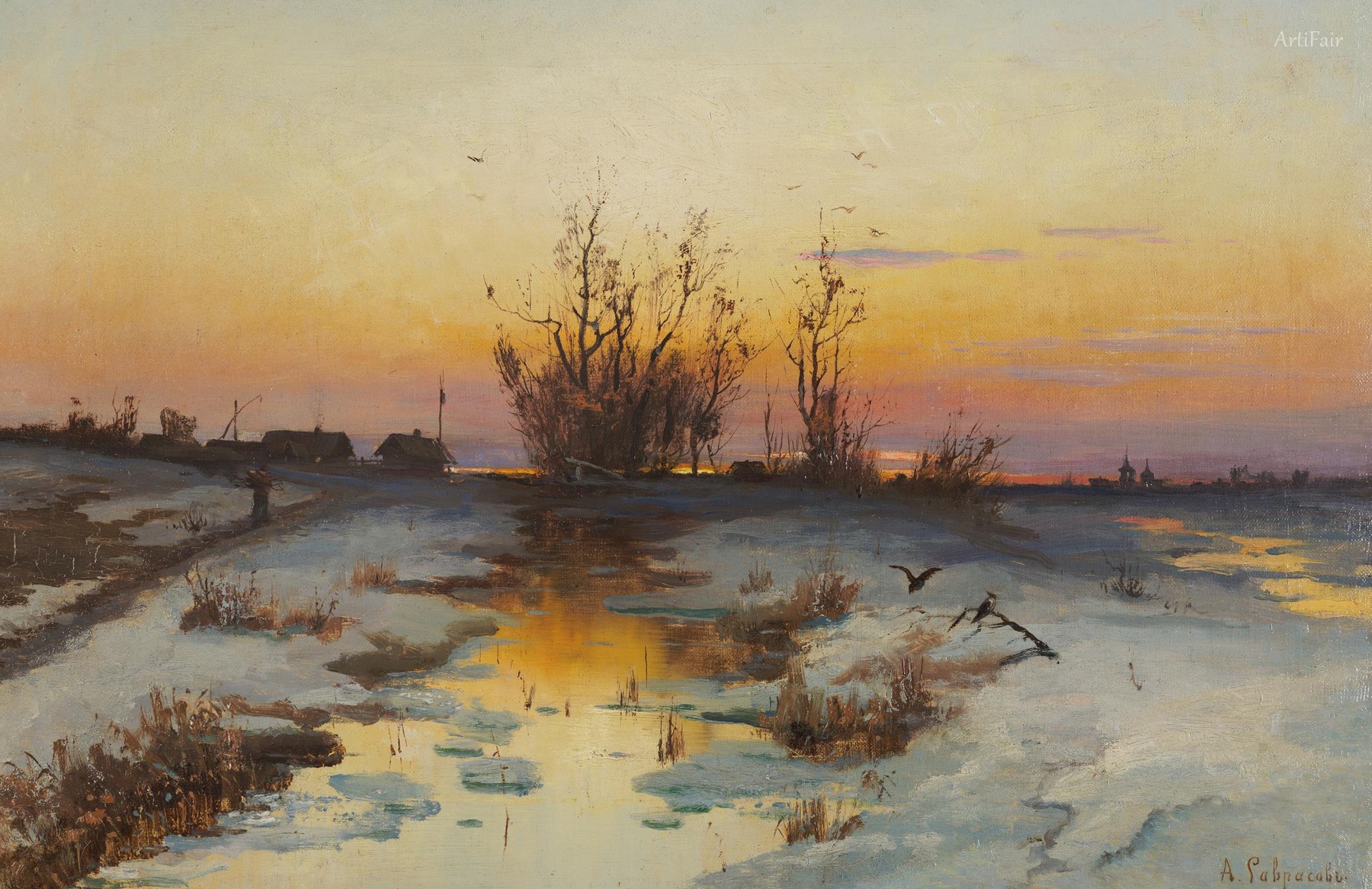 Spring Evening. Alder Blooms 1880