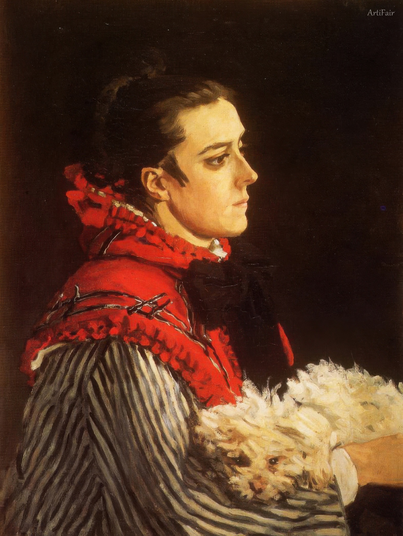 Camille with a Small Dog