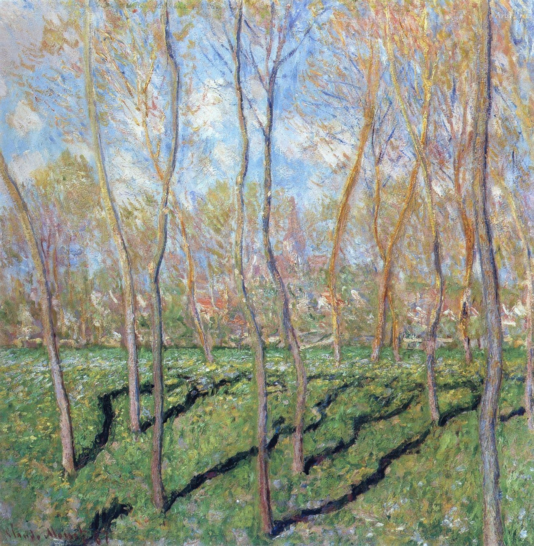Trees in Winter, View of Bennecourt