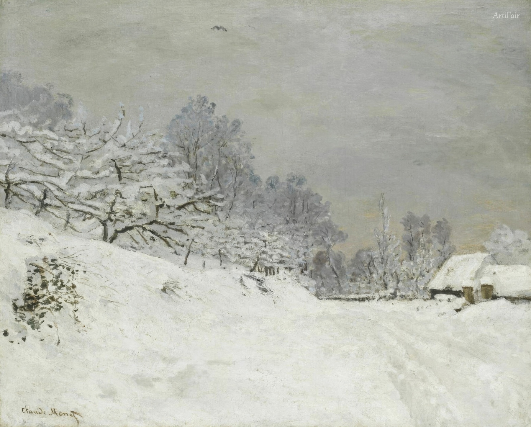 The Road in Front of the Farm Saint-Siméon, Winter