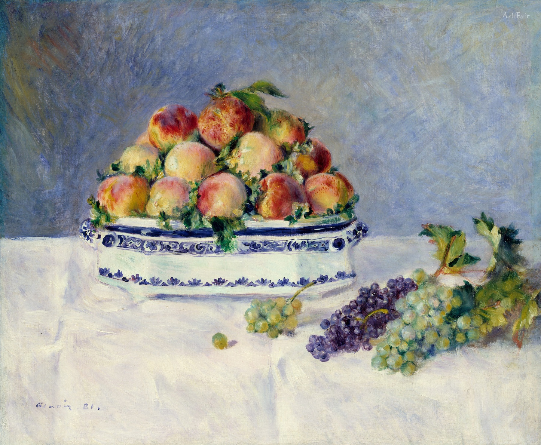 Still Life with Peaches and Grapes