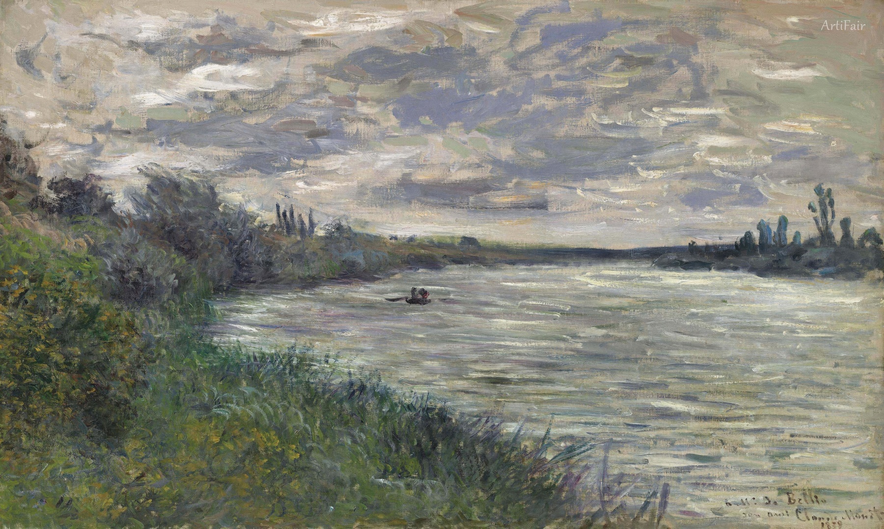 De Seine nabij Vétheuil, stormachtig weer