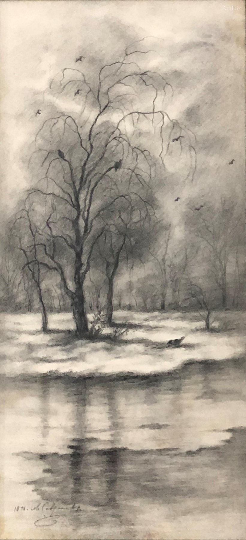 Disegno a carbone su carta