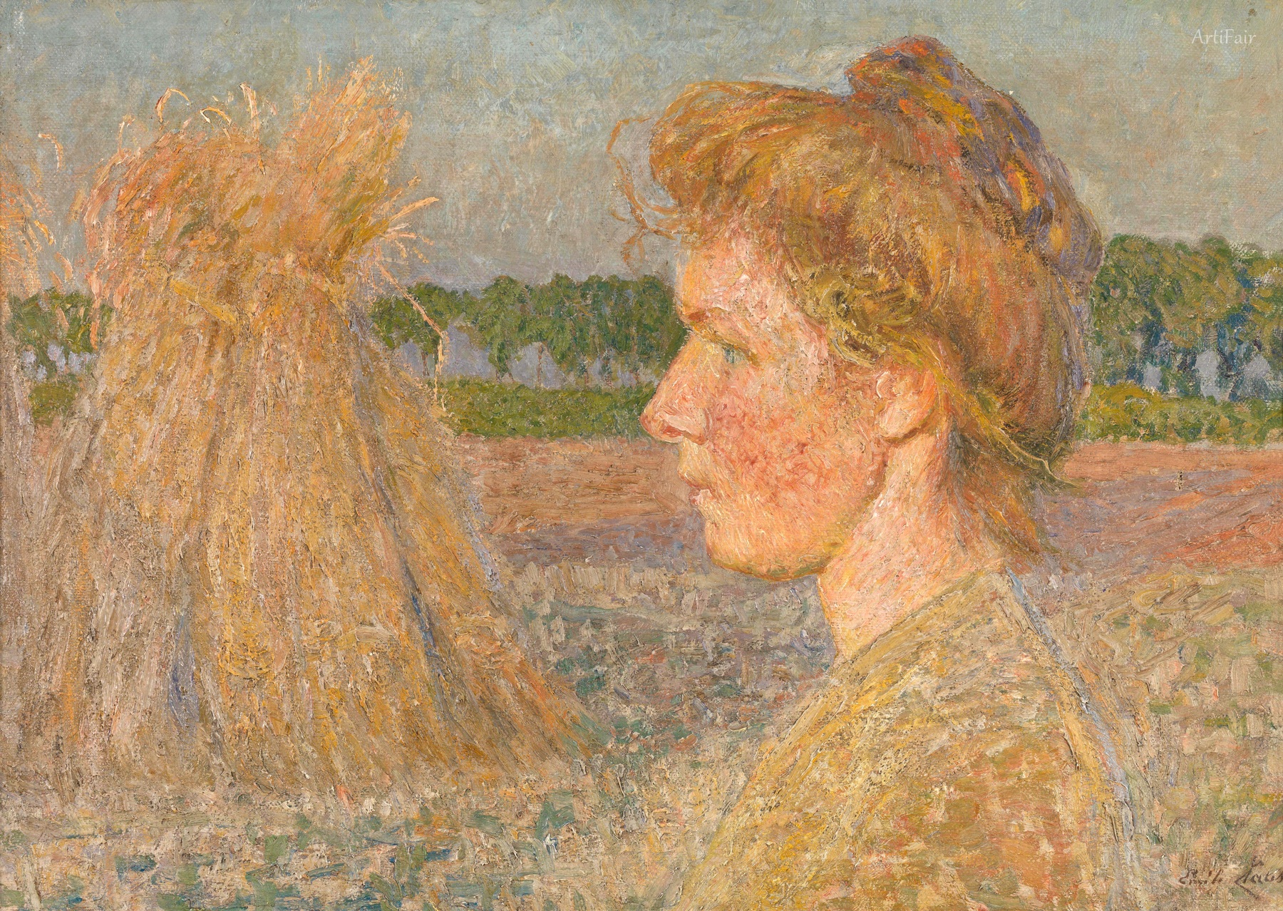 Profile of a Woman and Wheatsheaves