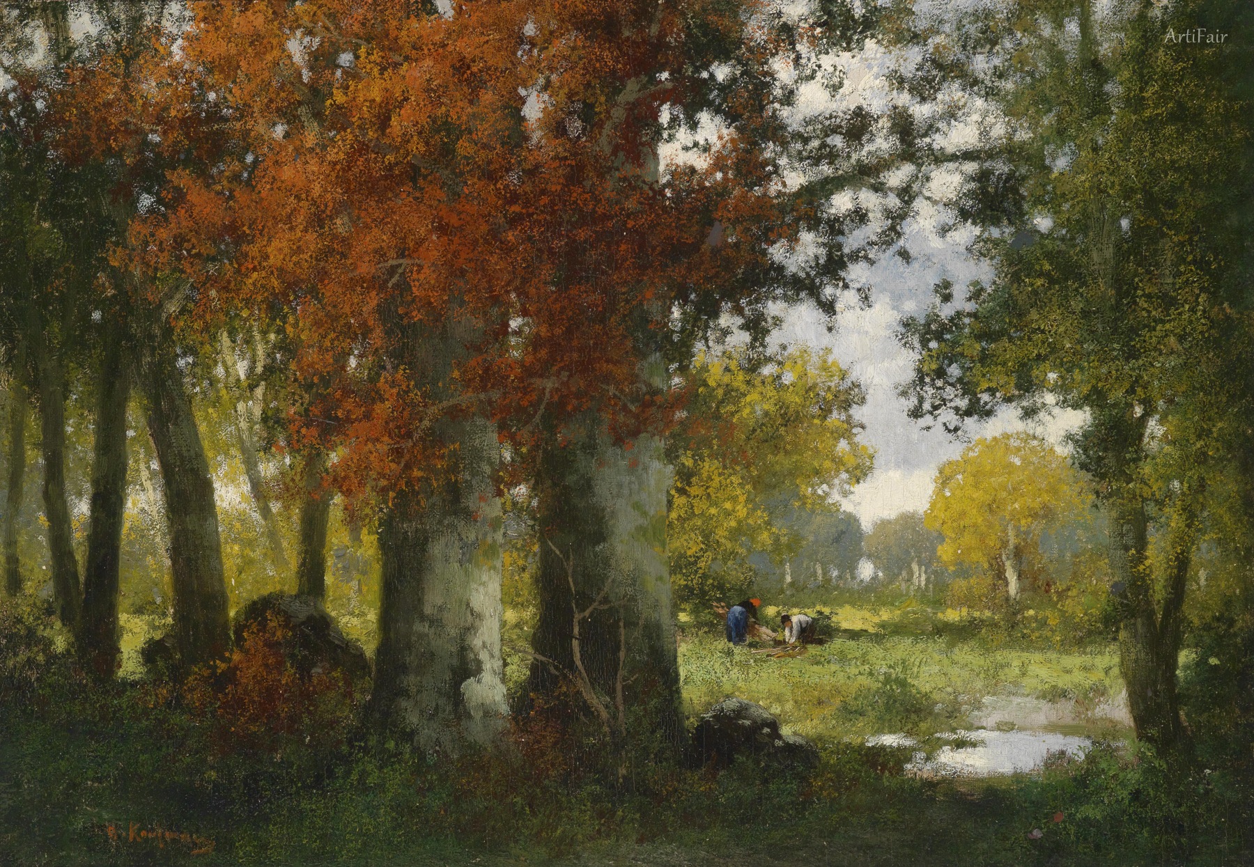 Forest Clearing with Brushwood Gatherer