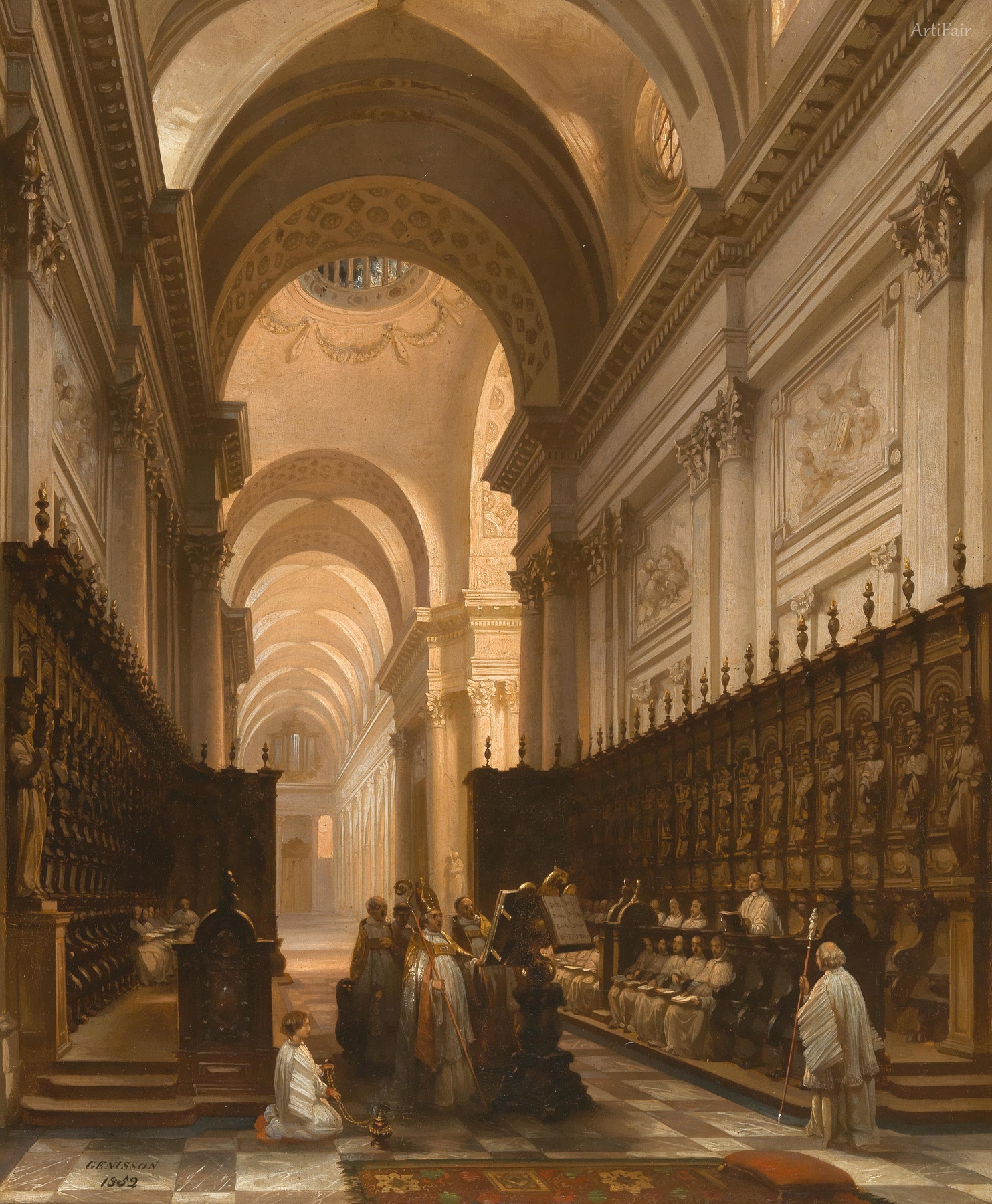 Paris, Choir of the Basilica of Saint Genevieve (Panthéon) During the Second Empire