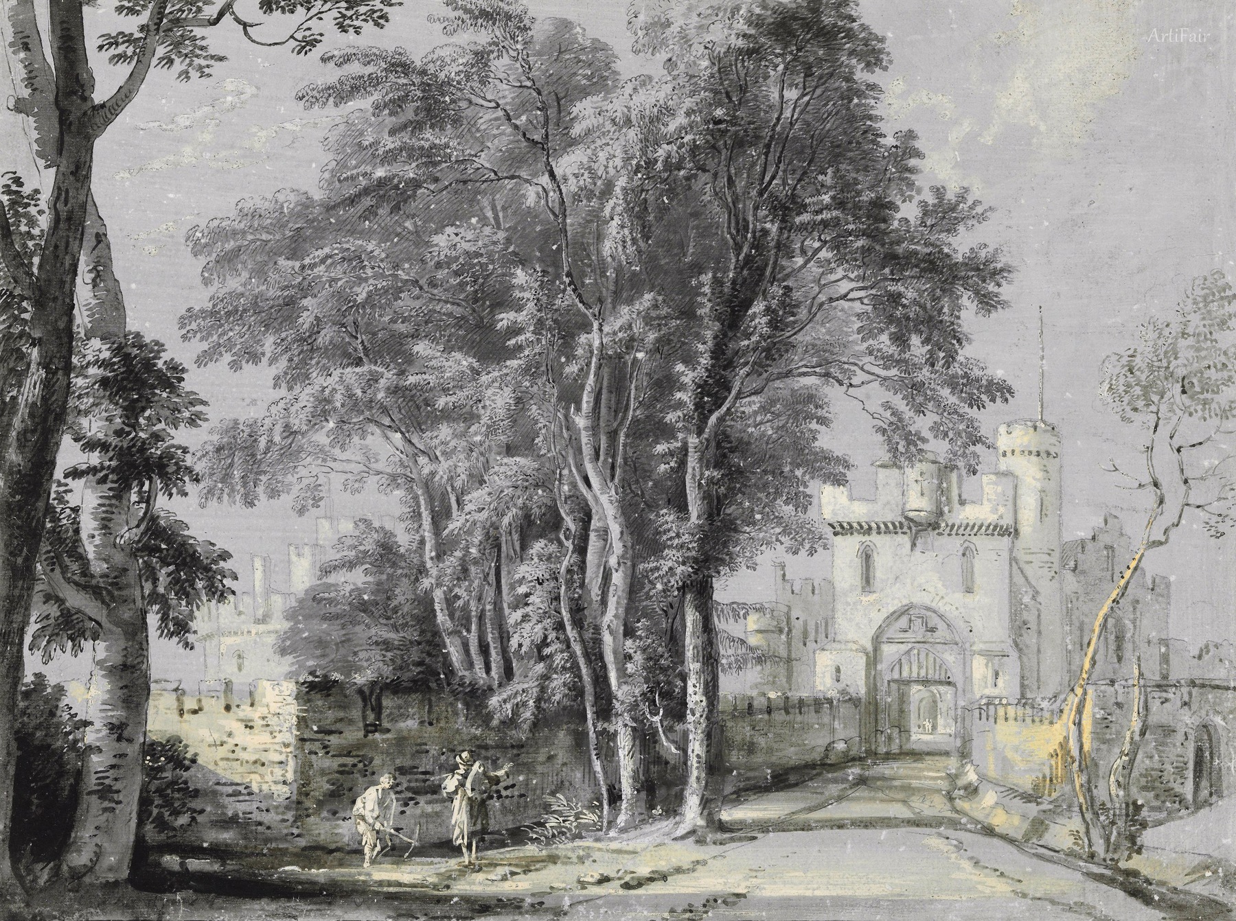 The gateway of St Donats Castle, Glamorgan, Wales