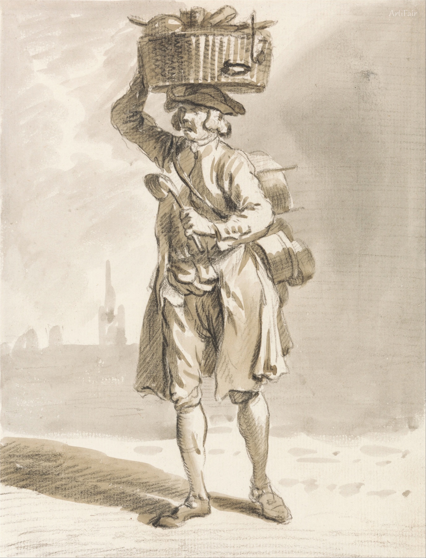 London Cries A Man with a Basket (Man Selling Pots and Pans)