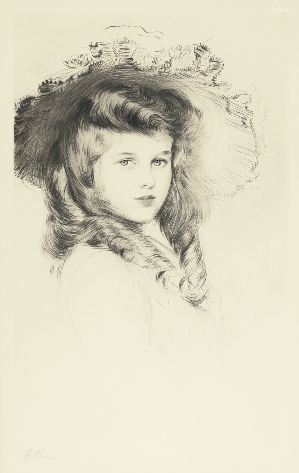 The Artist's Daughter in a Lace-Trimmed Hat