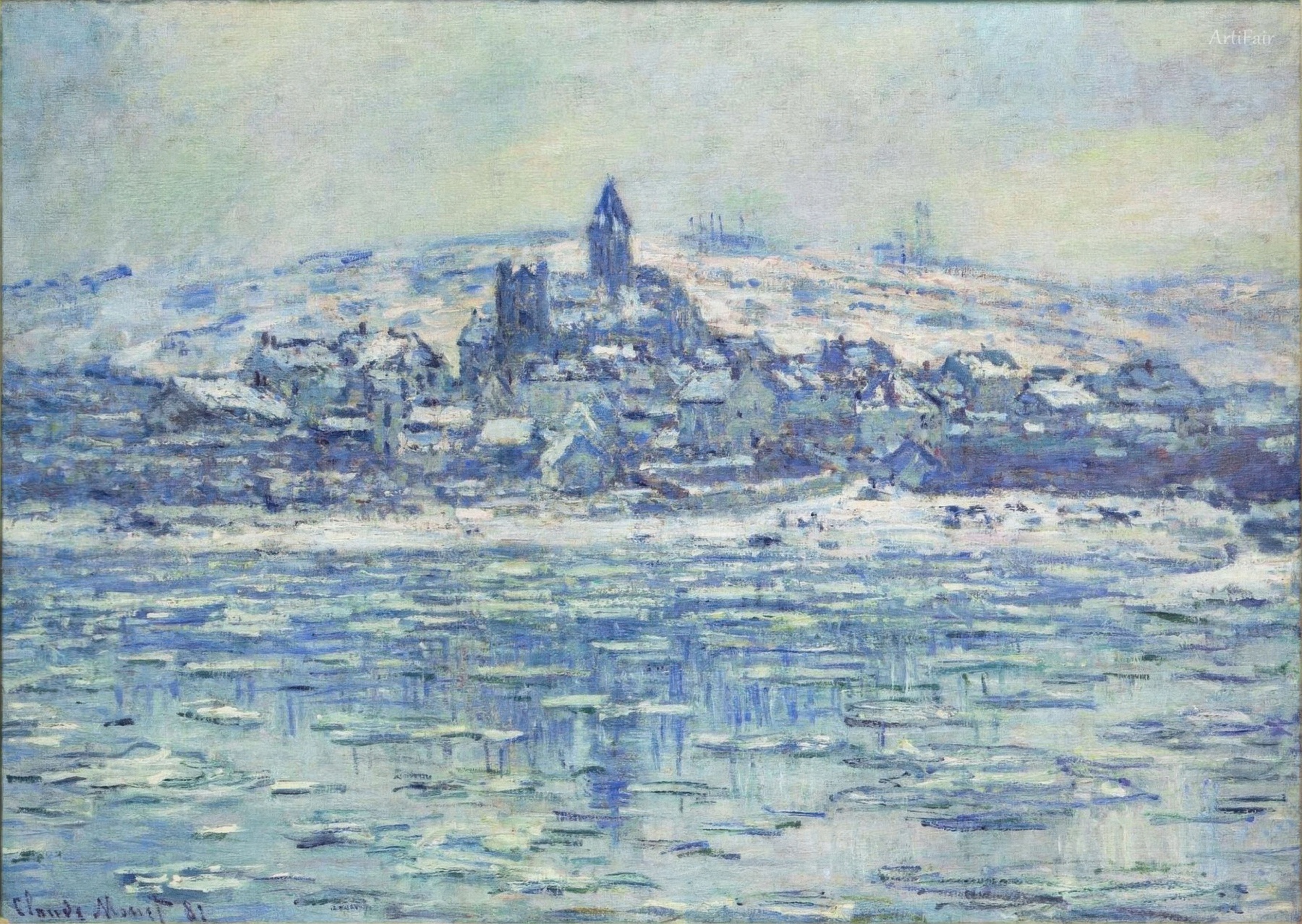 View of Vetheuil, Ice Floes