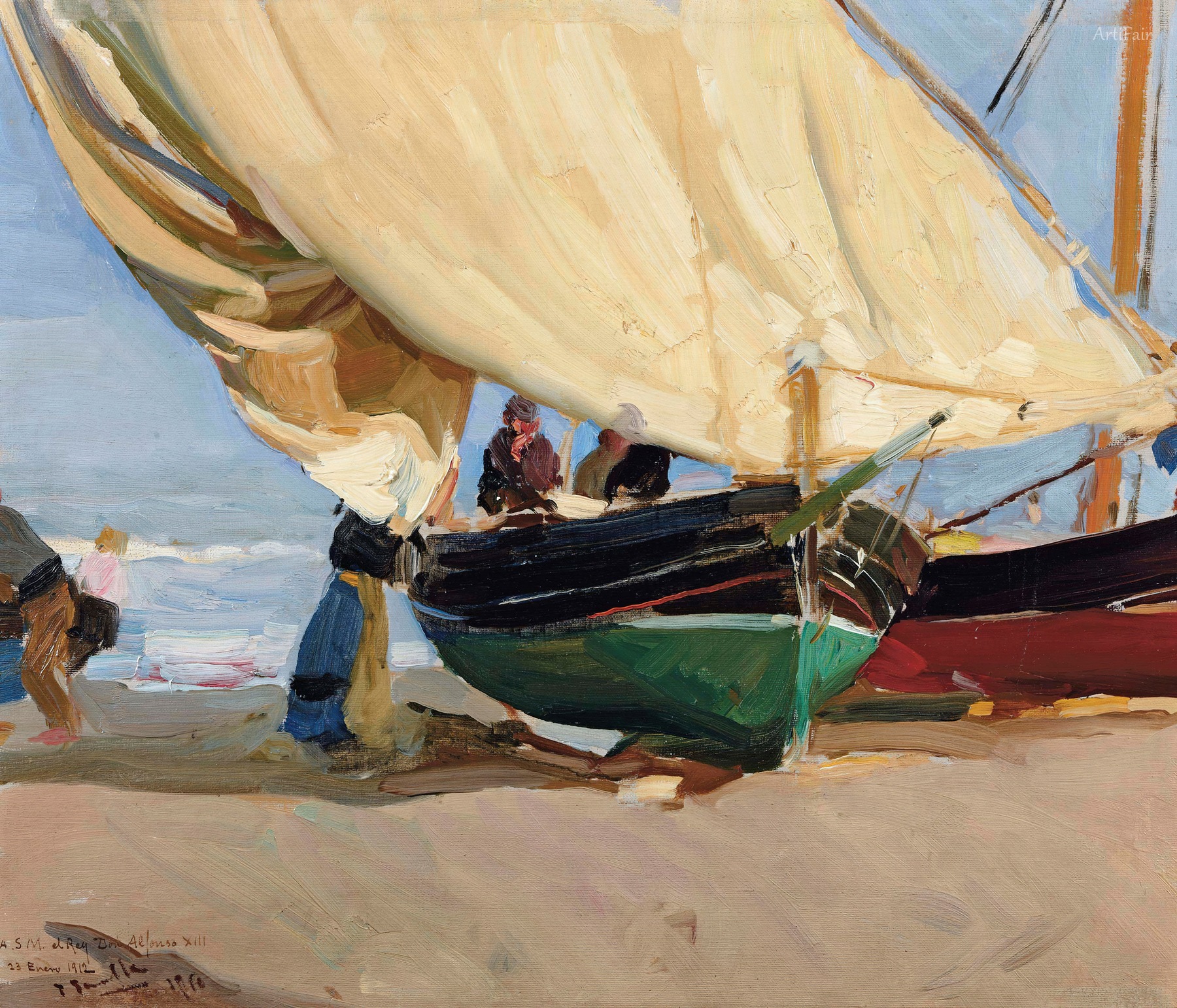 Fishermen. Beached Boats, Valencia