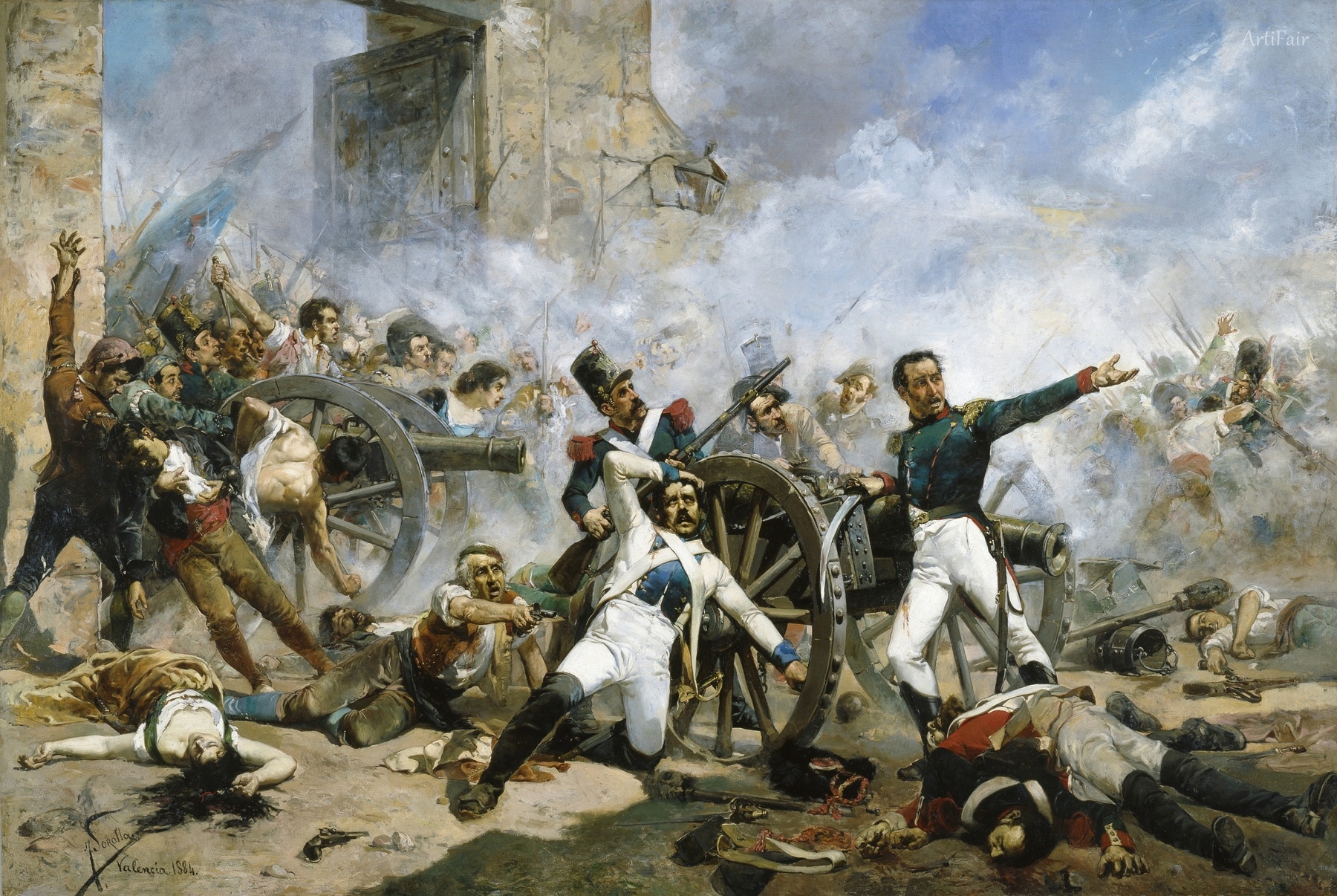 The death of Pedro Velarde y Santillán during the defence of the Monteleon Artillery Barracks