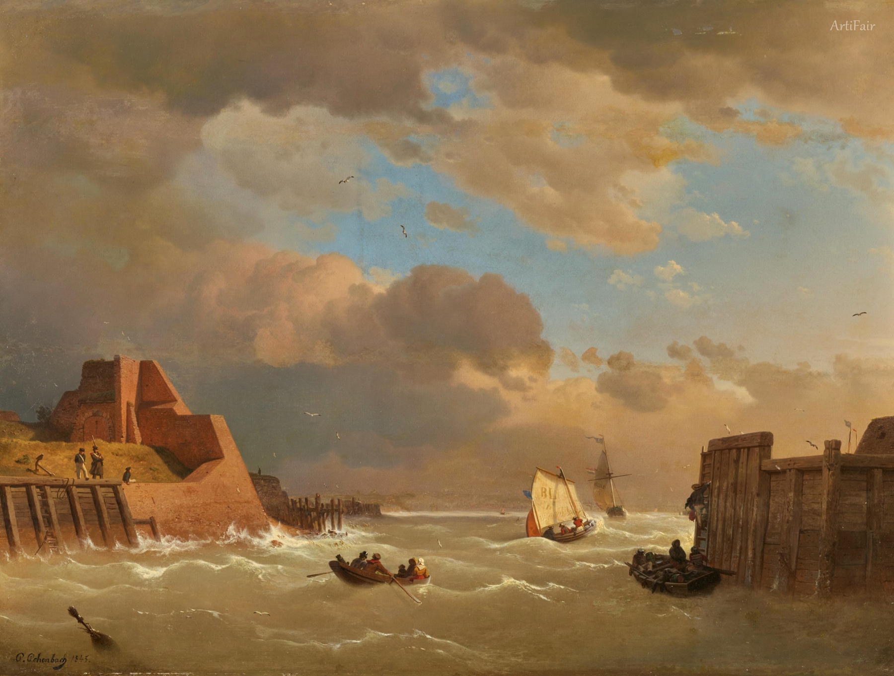 Fortified Harbour Entrance in Holland