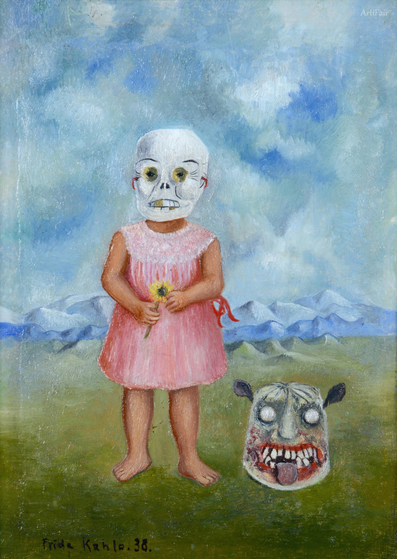 Girl with Death Mask