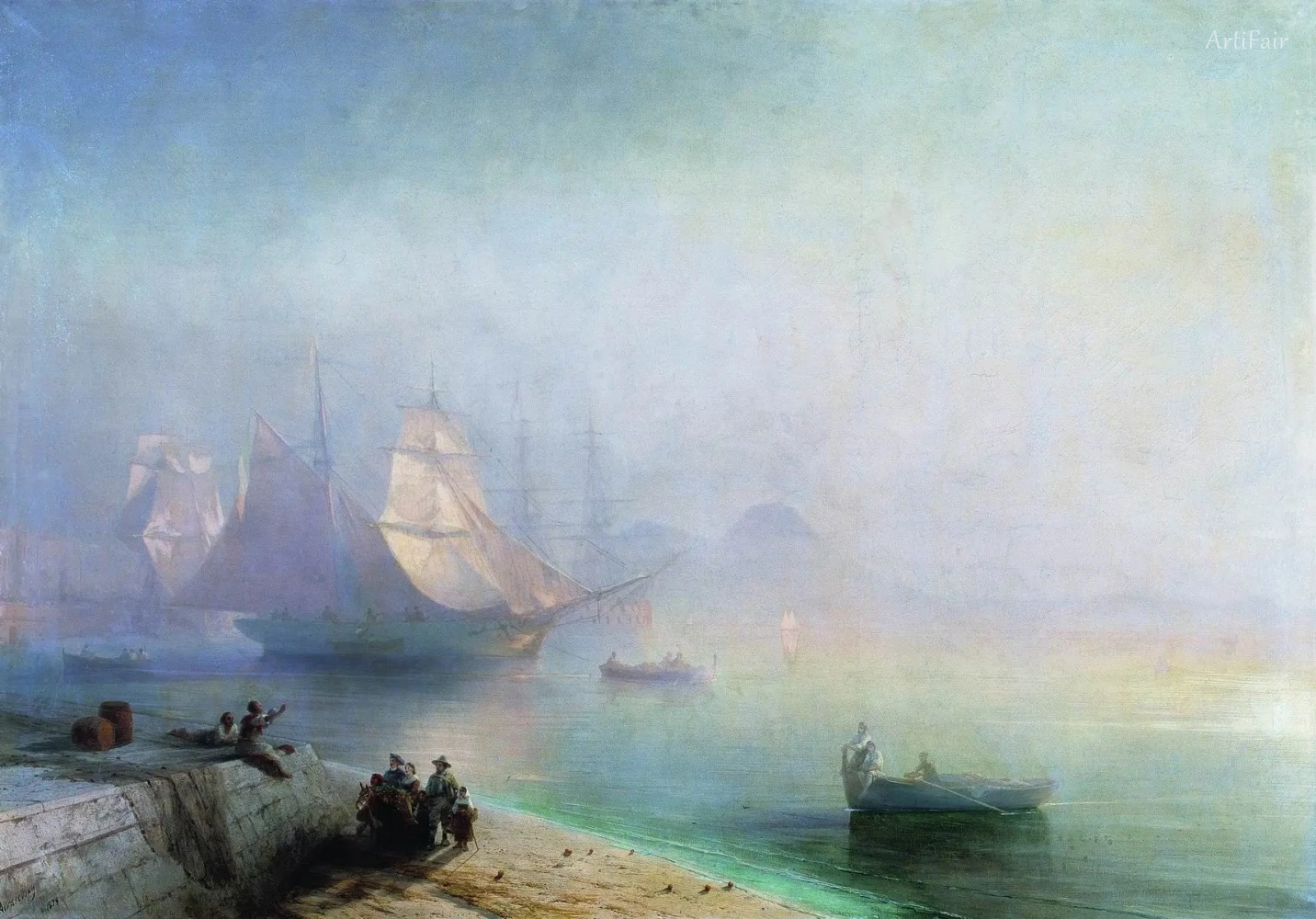 The Bay of Naples on a misty morning