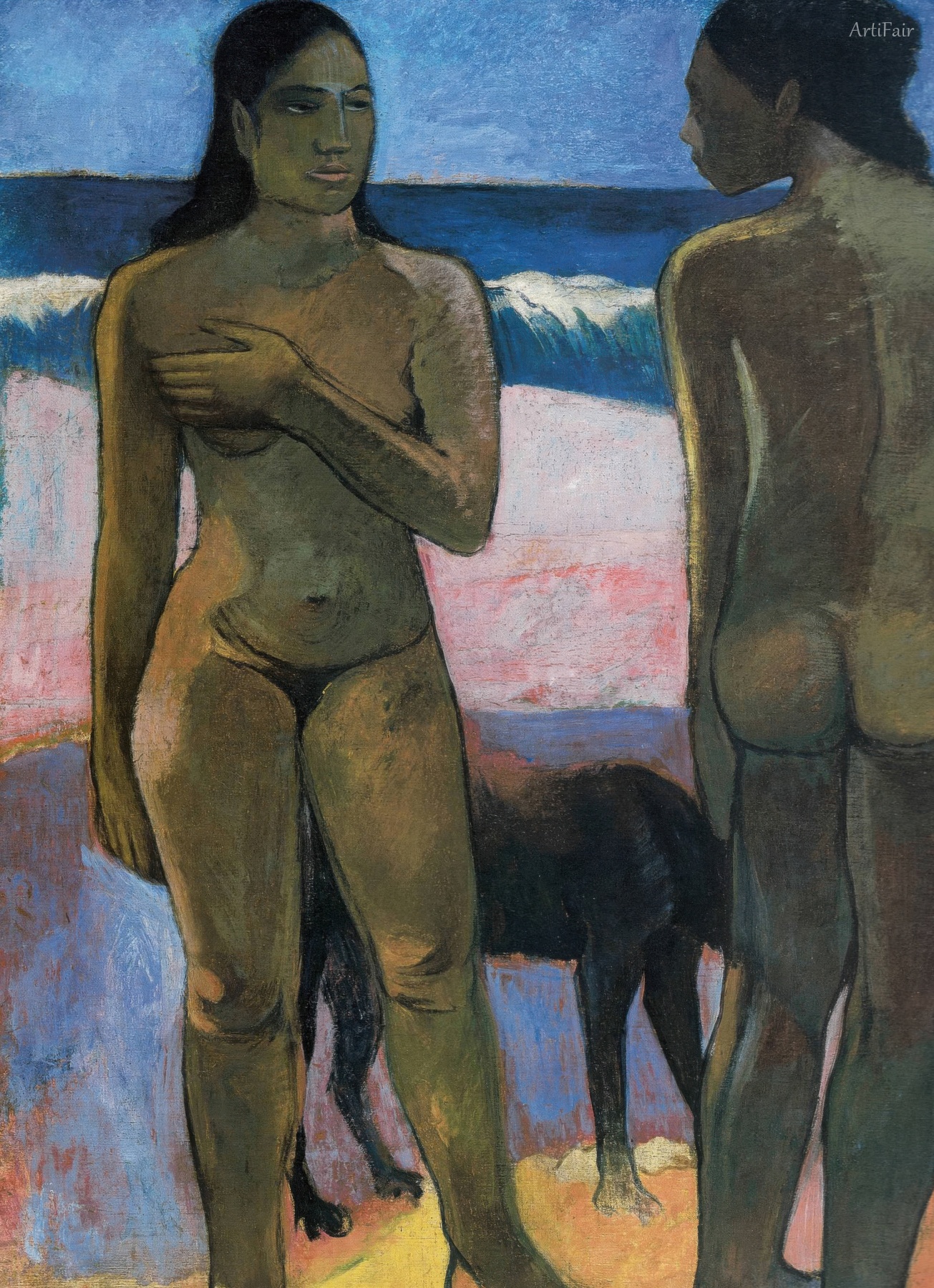 Two Nudes on a Tahitian Beach
