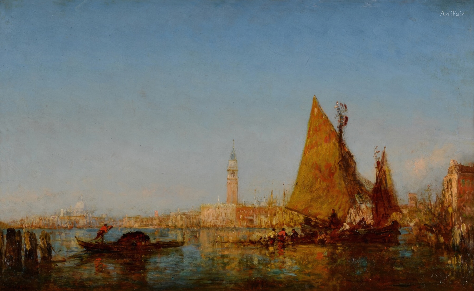 Fishing Boats in the Bacino, Palazzo Ducale and the Campanile Beyond