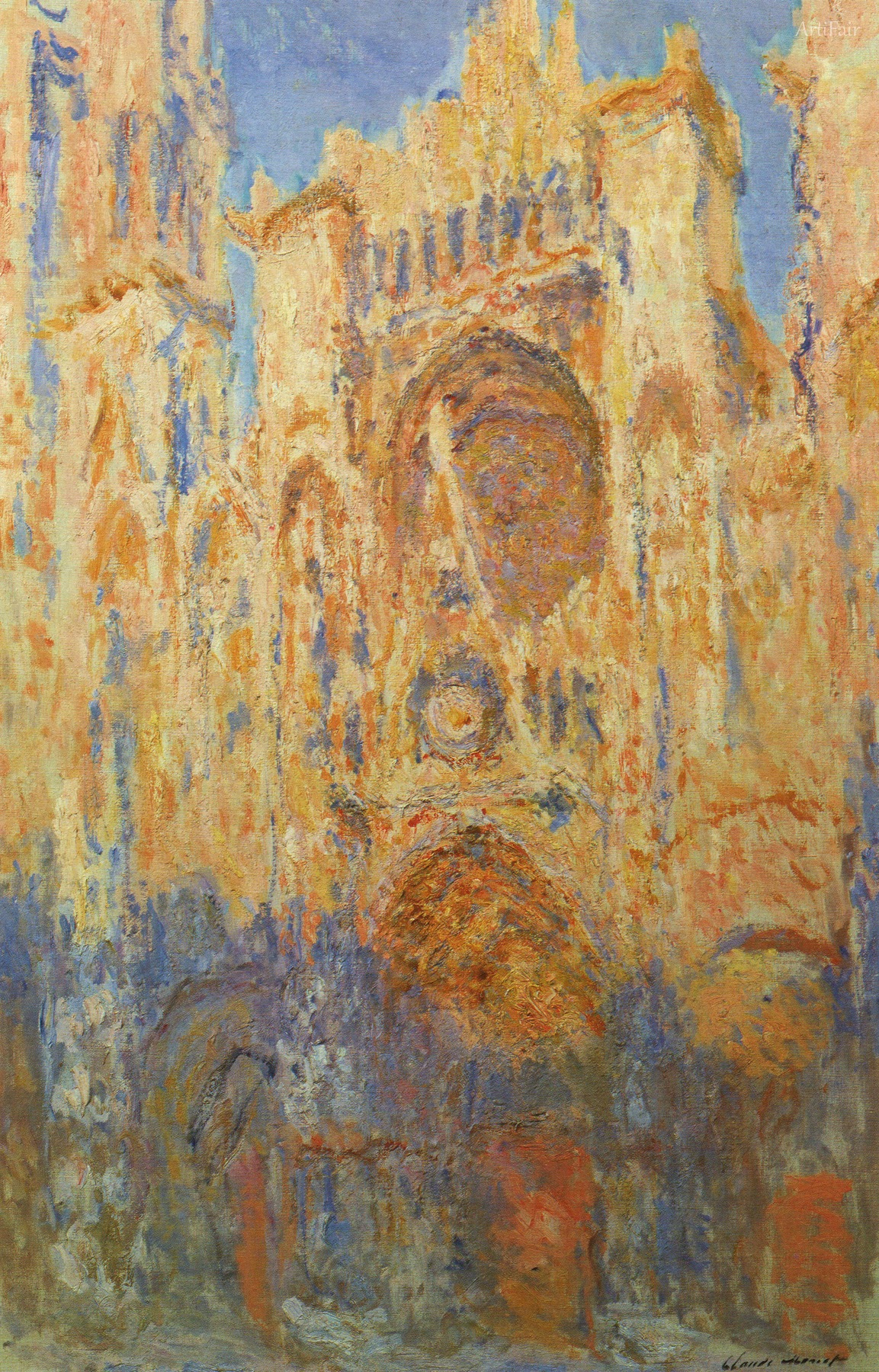Rouen Cathedral. Facade (Sunset)