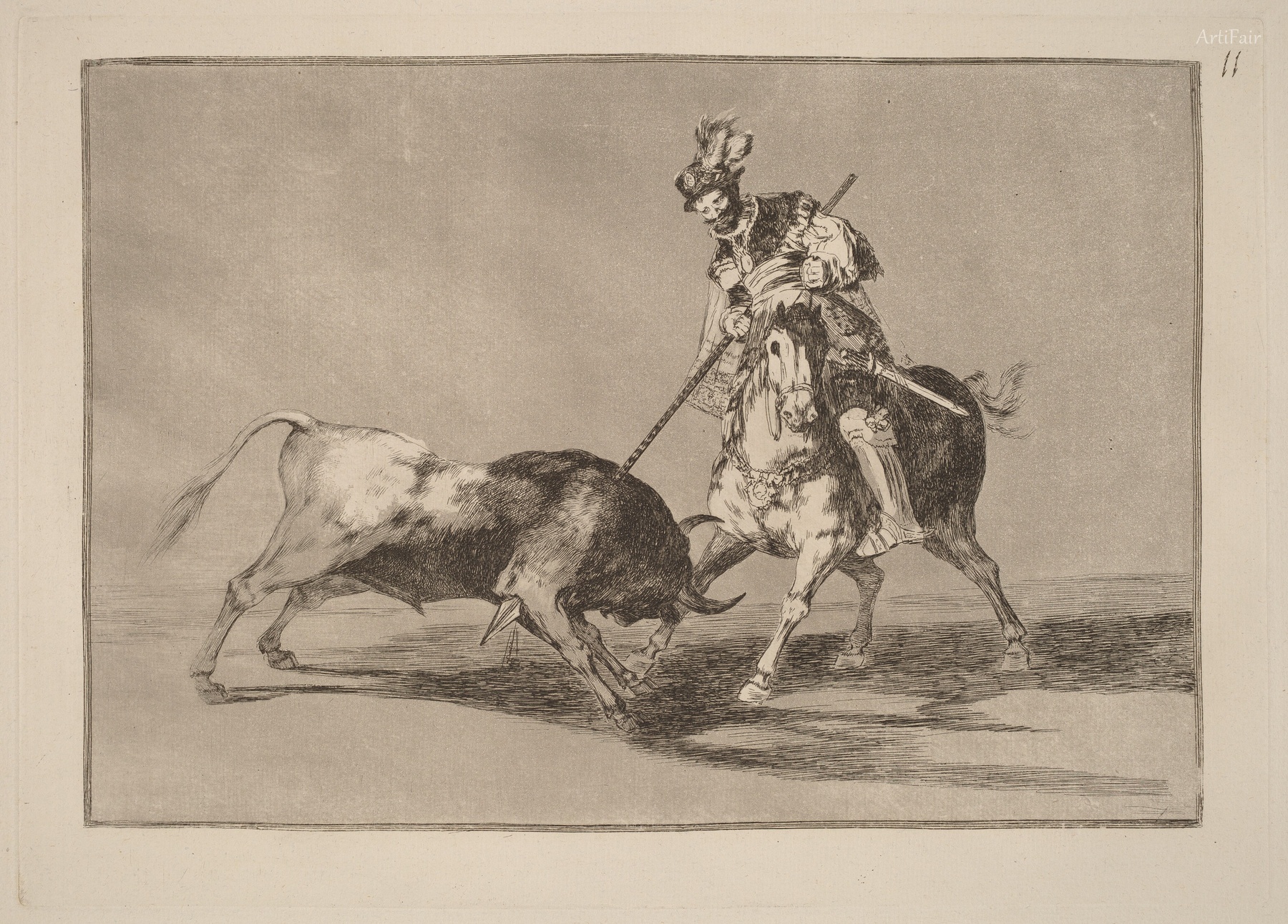 El Cid Campeador Thrusting at Another Bull