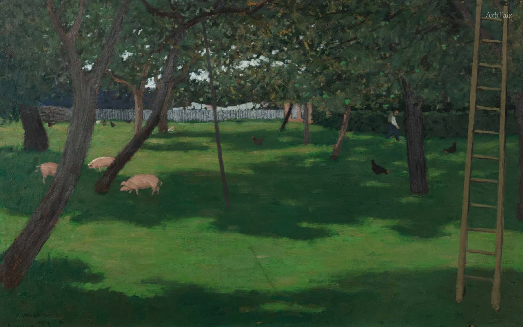 Orchard with Pigs