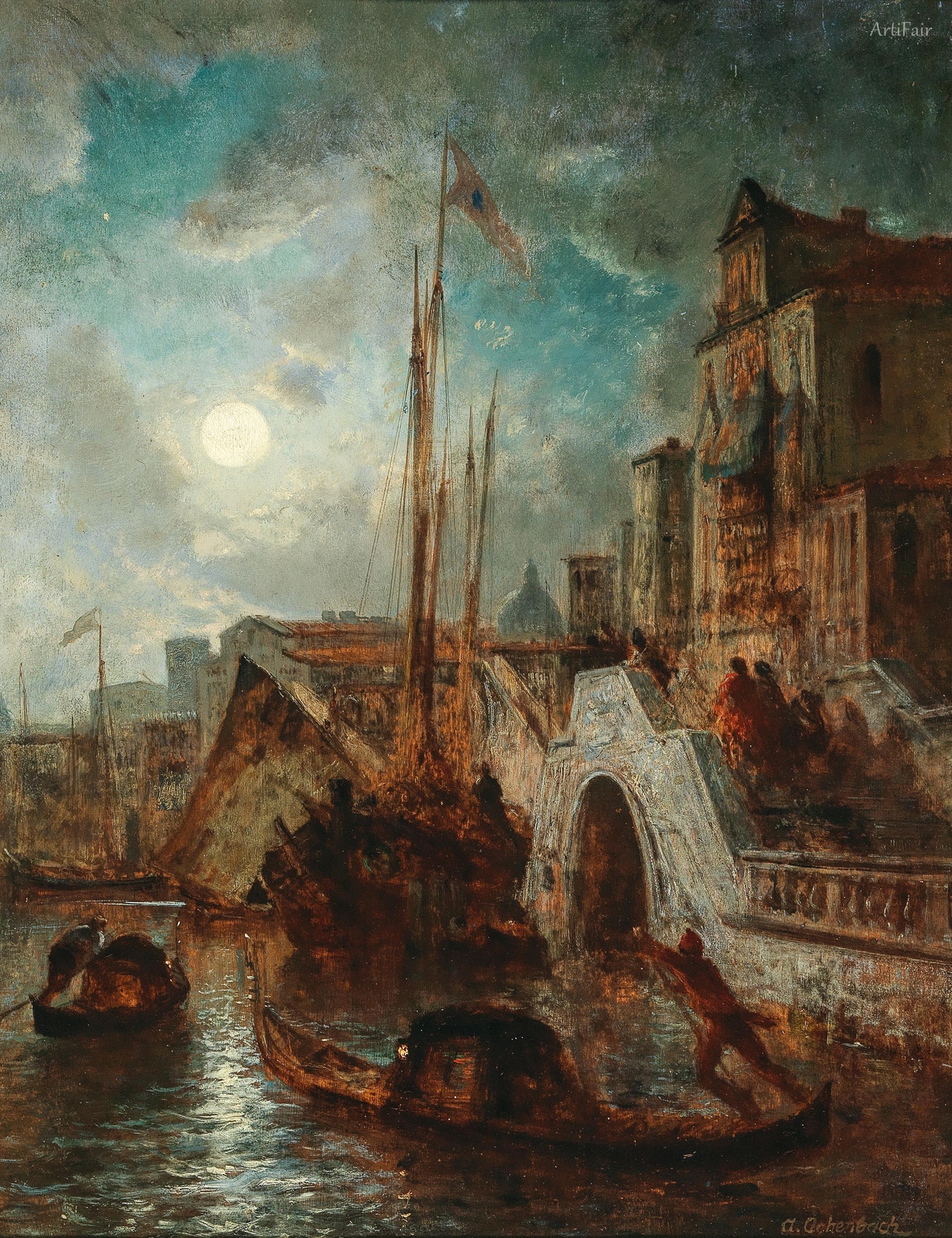 Venice, A Canal in the Moonlight