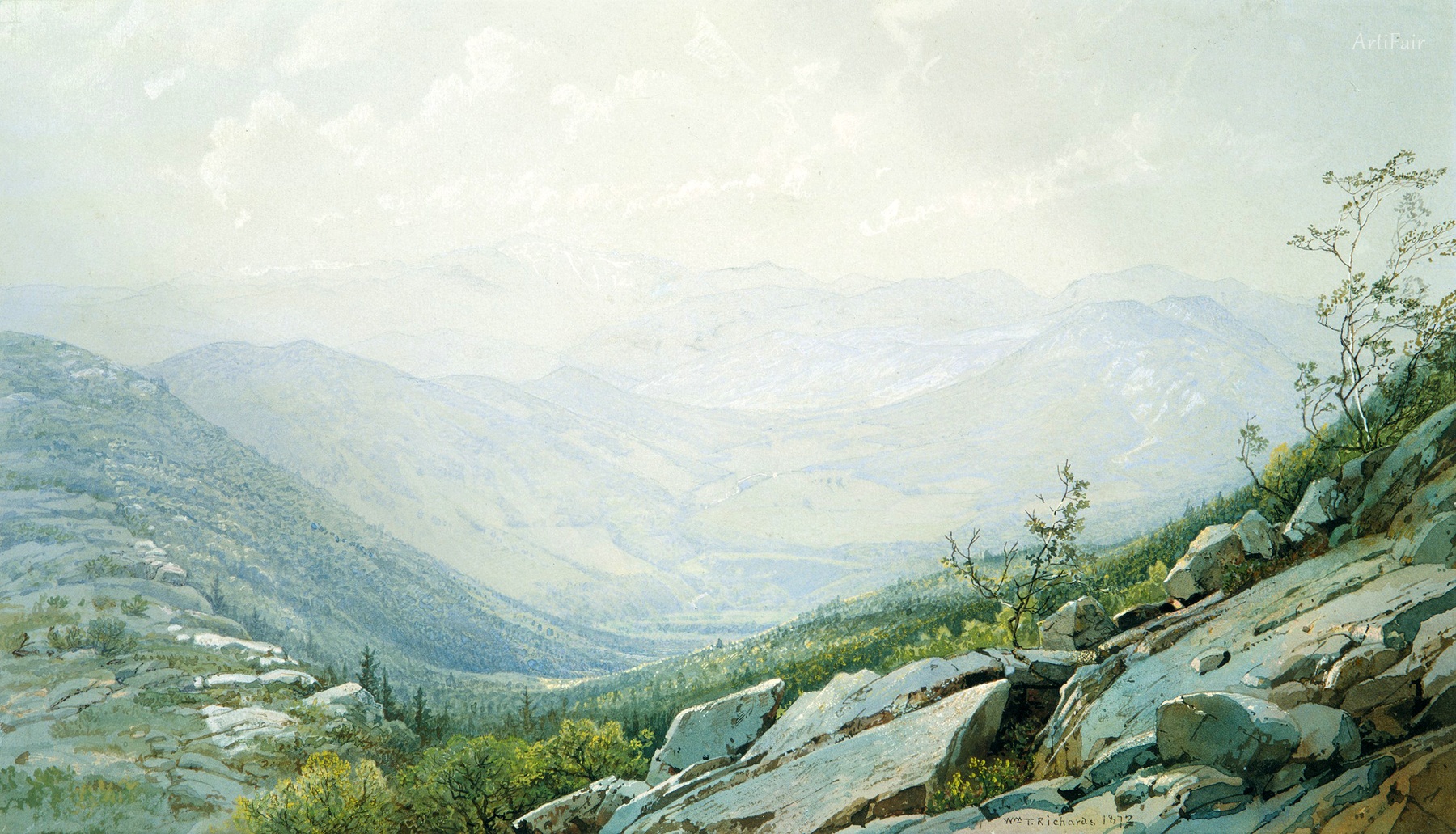 The Mount Washington Range, from Mount Kearsarge 1872华盛顿山山脉,克尔萨基山