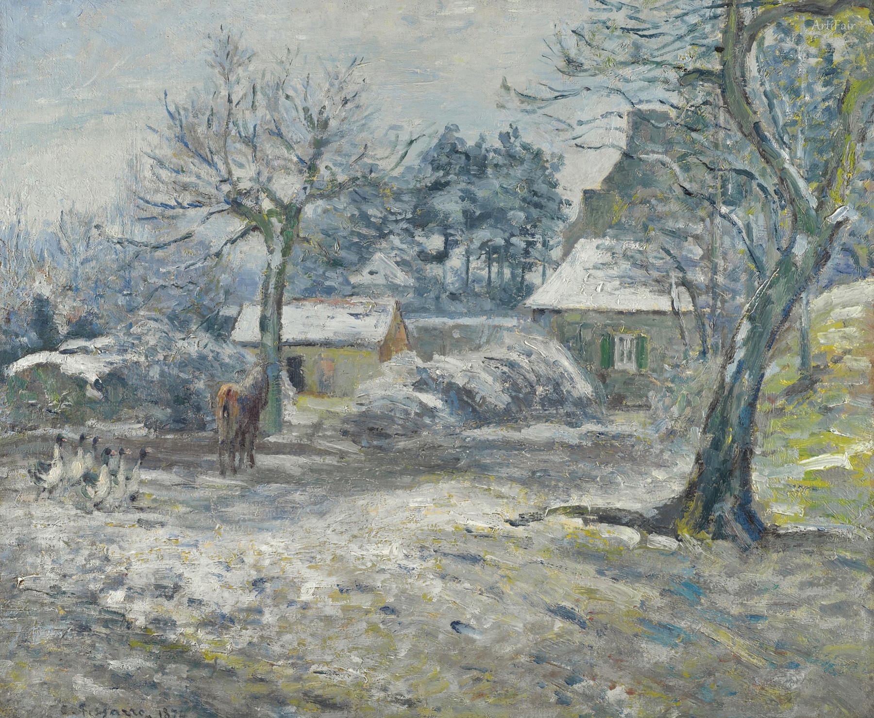 Farm at Montfoucault, Snow