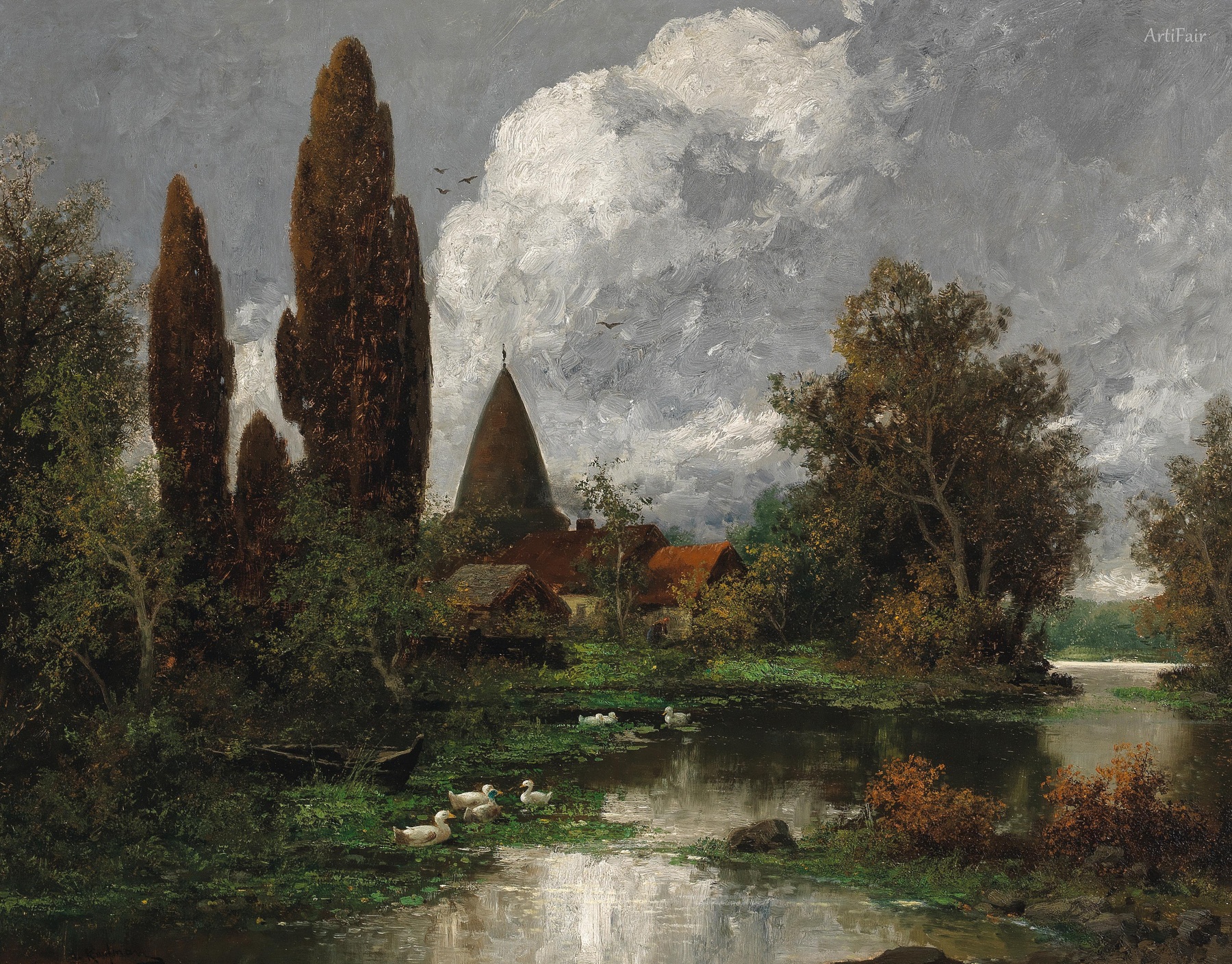 Ducks by the Village Pond