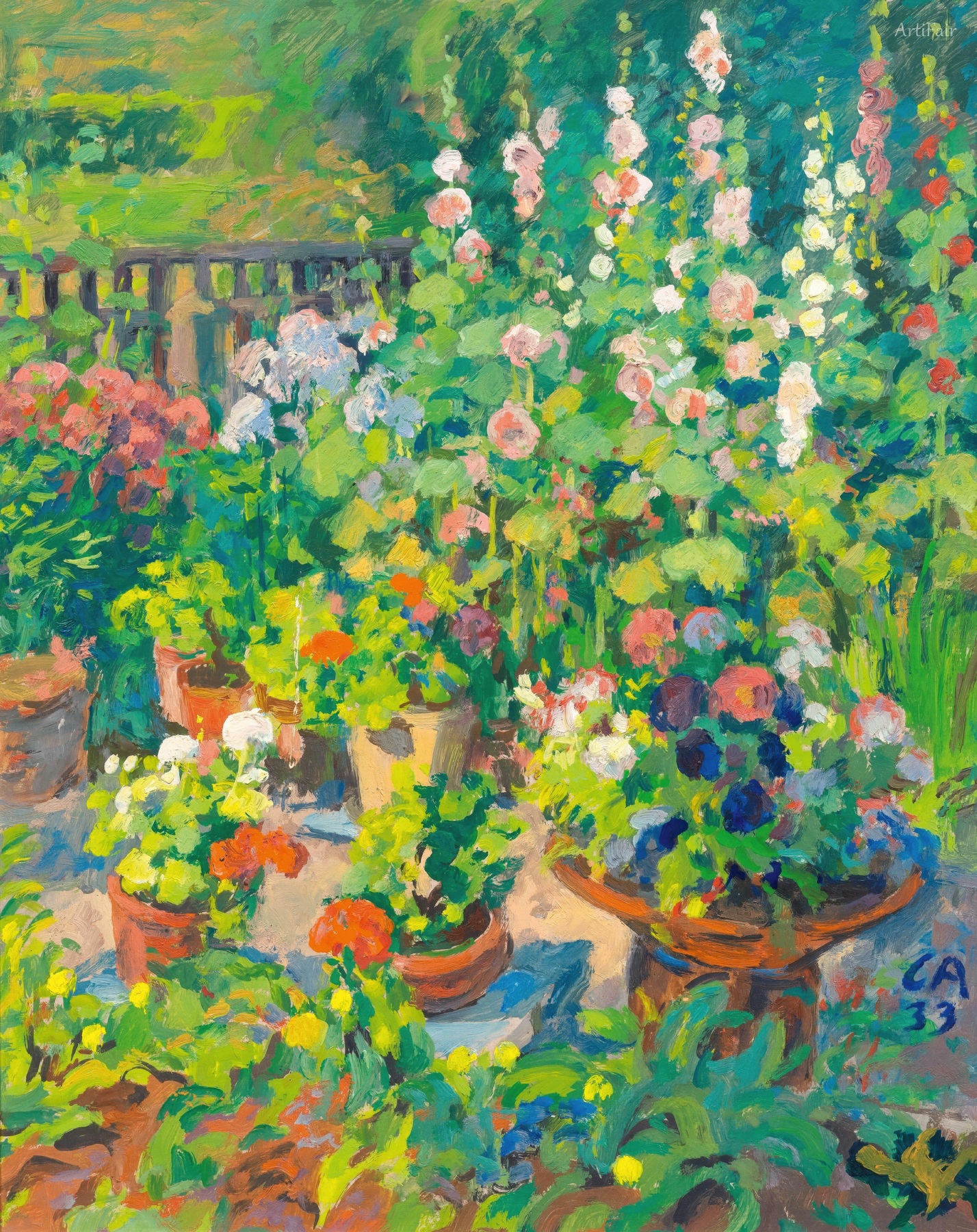 Garden with mallows