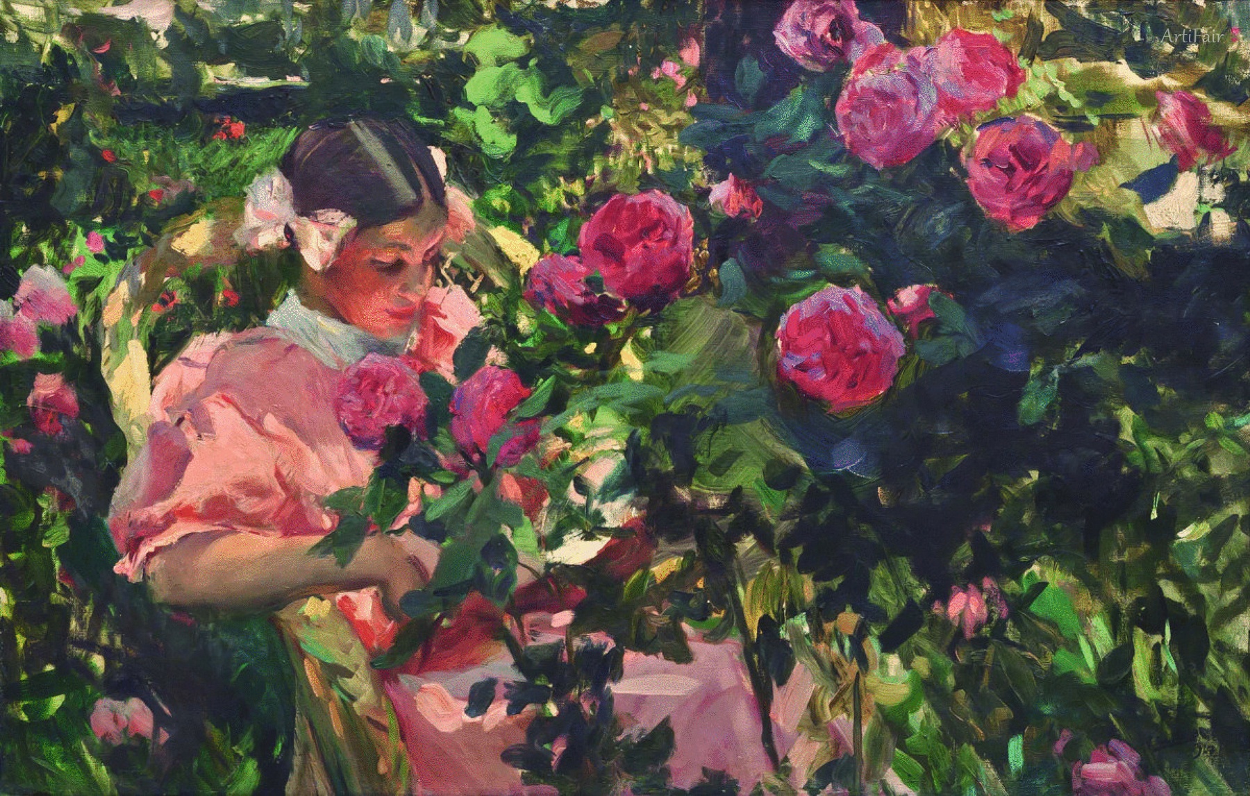 Elena among the roses